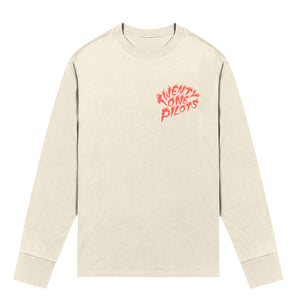 TWENTY ONE PILOTS FLAME FRONT CREAM LS TEE