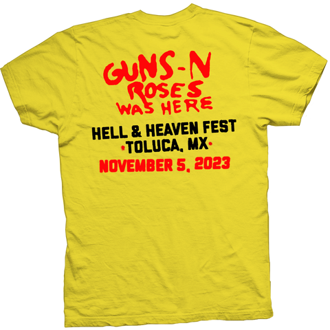 Image of GUNS N' ROSES SKULL YELLOW TEE