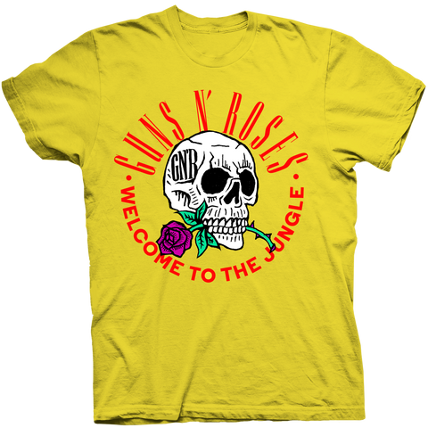 Image of GUNS N' ROSES SKULL YELLOW TEE