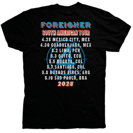 FOREIGNER BLACK 2025 TOUR TEE
