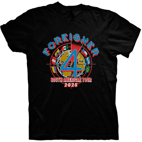 Image of FOREIGNER BLACK 2025 TOUR TEE