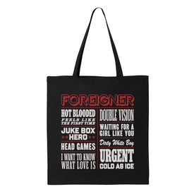 FOREIGNER BLACK TOTE BAG