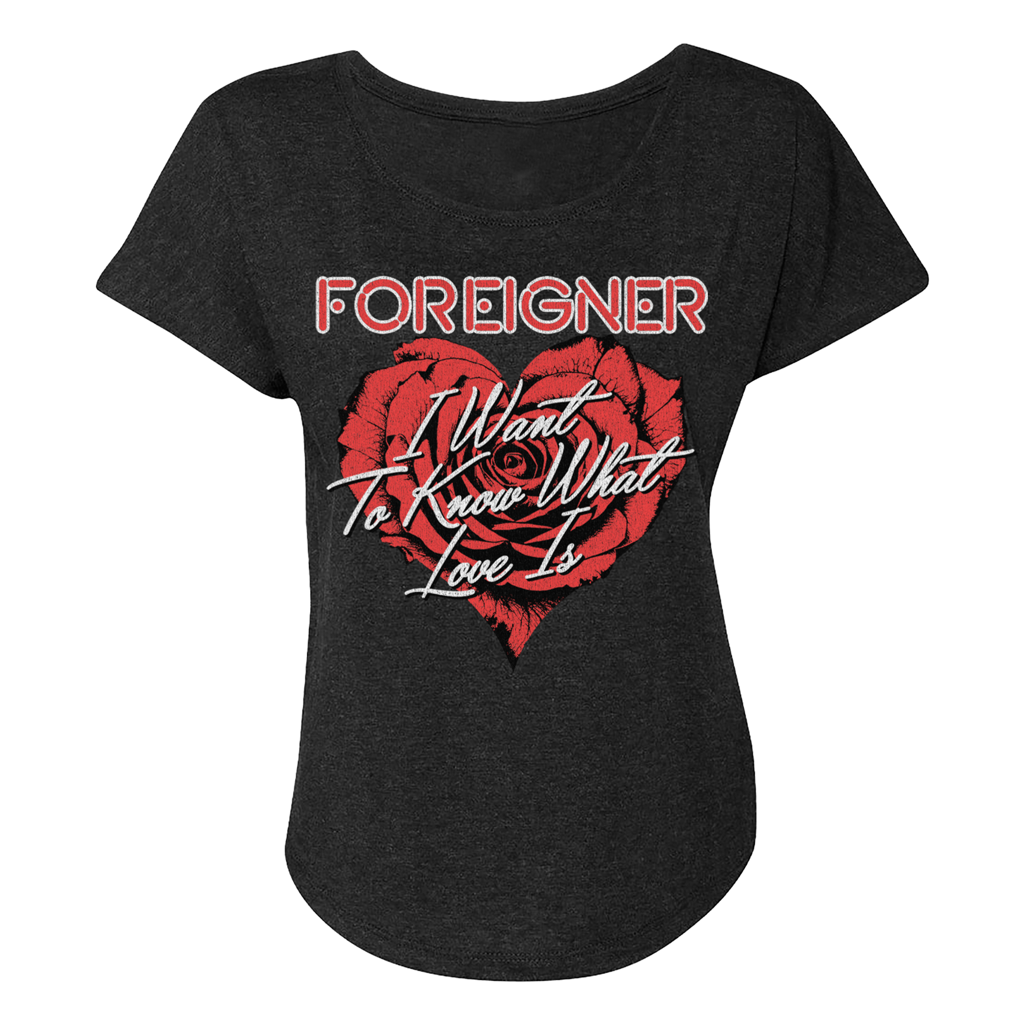 FOREIGNER WOMEN GRAPHIC VINTAGE GRAY TEE