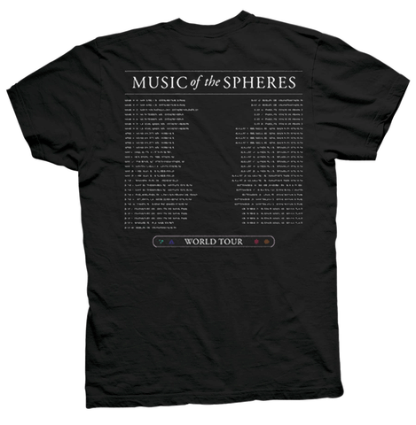 Image of Playera Coldplay Jet Set Planets/Tour Black