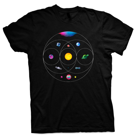 Image of Playera Coldplay Planets/Tour Black