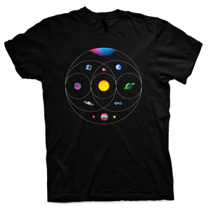 Playera Coldplay Planets/Tour Black